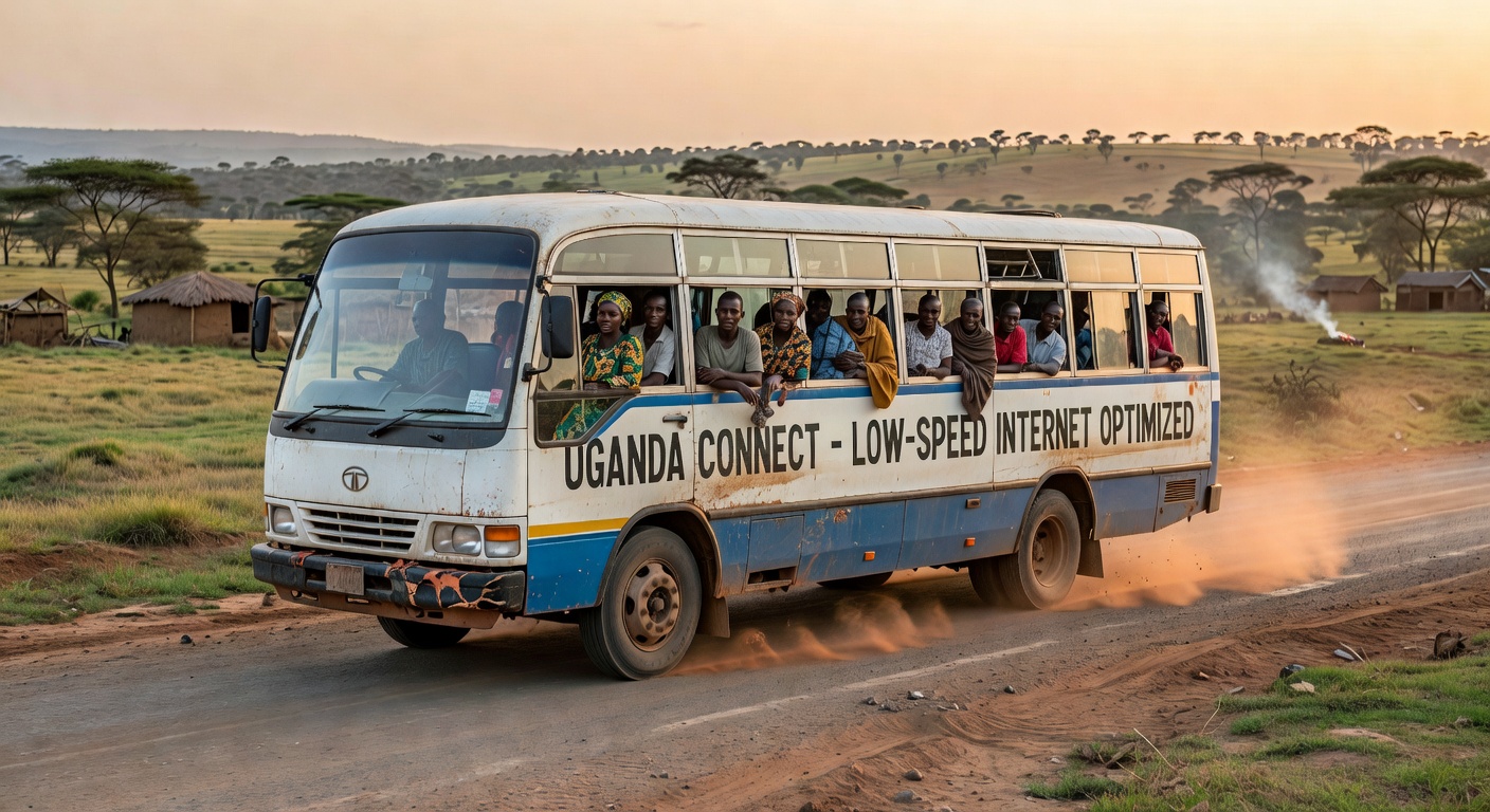 Traditional rural transport on dusty red roads of Uganda countryside